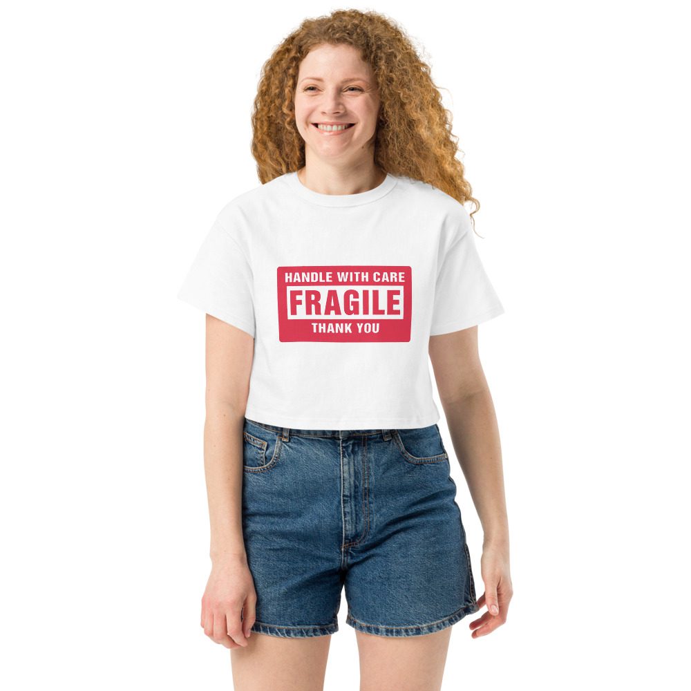 Handle With Care – FRAGILE Champion Crop Top