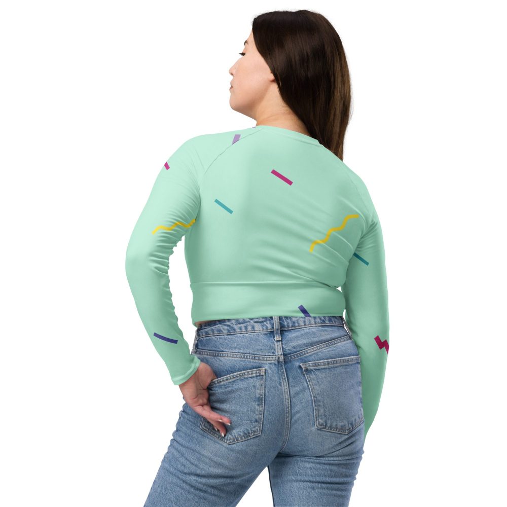 404 Error Not Found Recycled Long-sleeve Crop Top