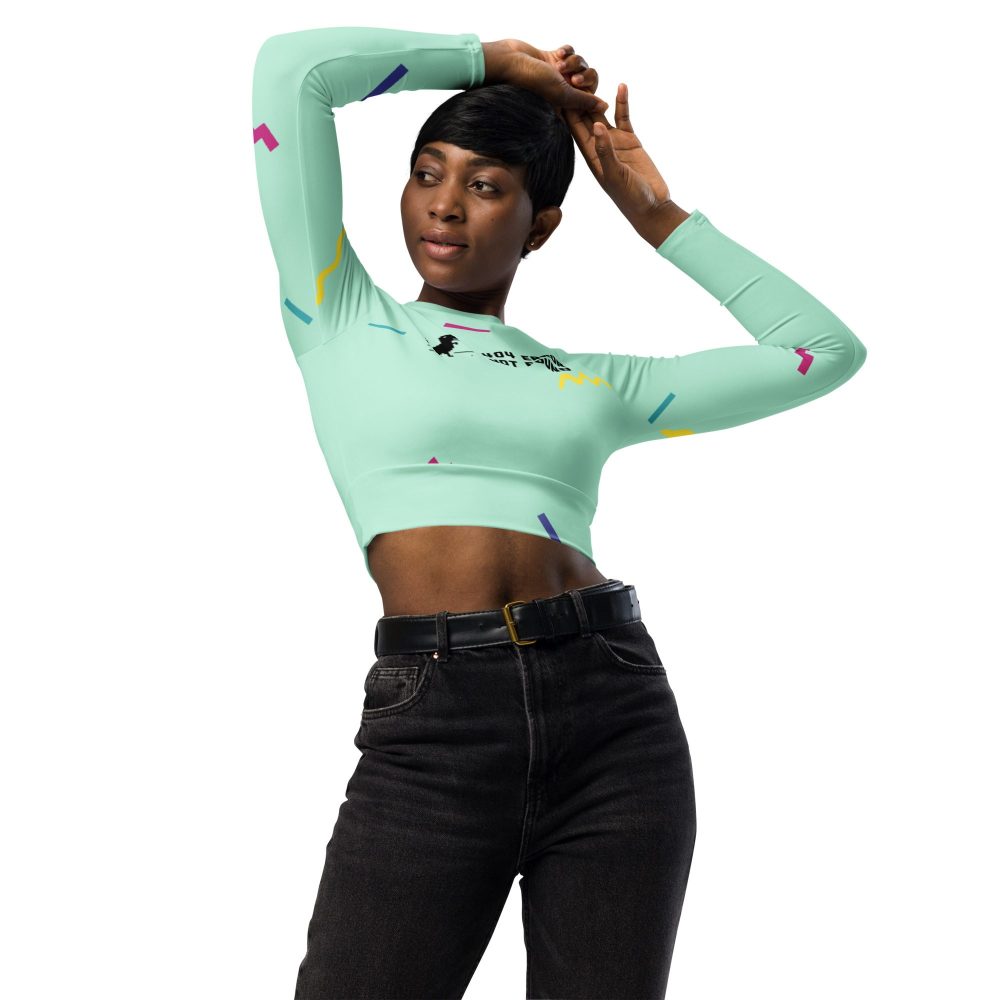 404 Error Not Found Recycled Long-sleeve Crop Top