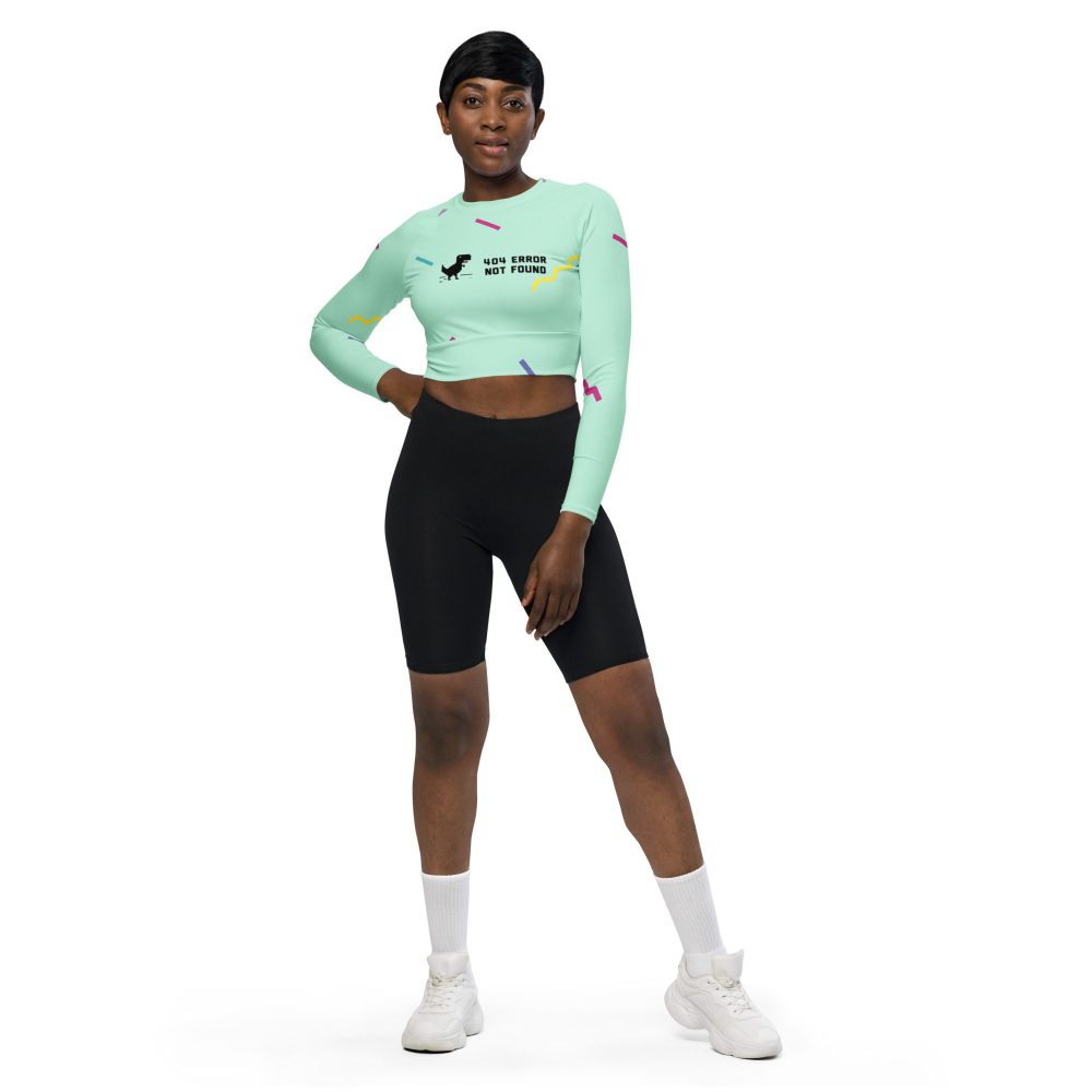 404 Error Not Found Recycled Long-sleeve Crop Top