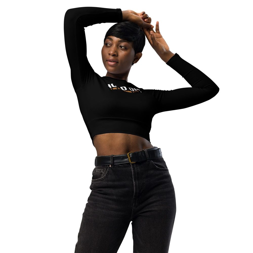 Hold On Let Me Overthink This Recycled Long-sleeve Crop Top