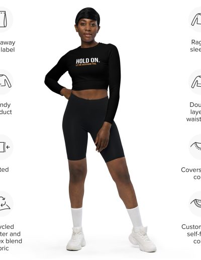 Hold On Let Me Overthink This Recycled Long-sleeve Crop Top