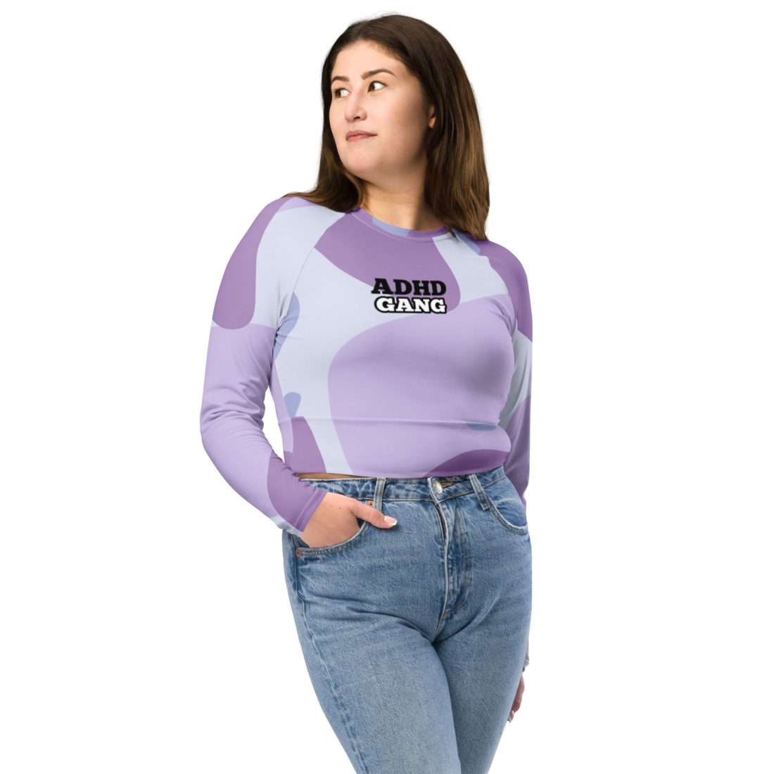 ADHD Gang Recycled Long-sleeve Crop Top