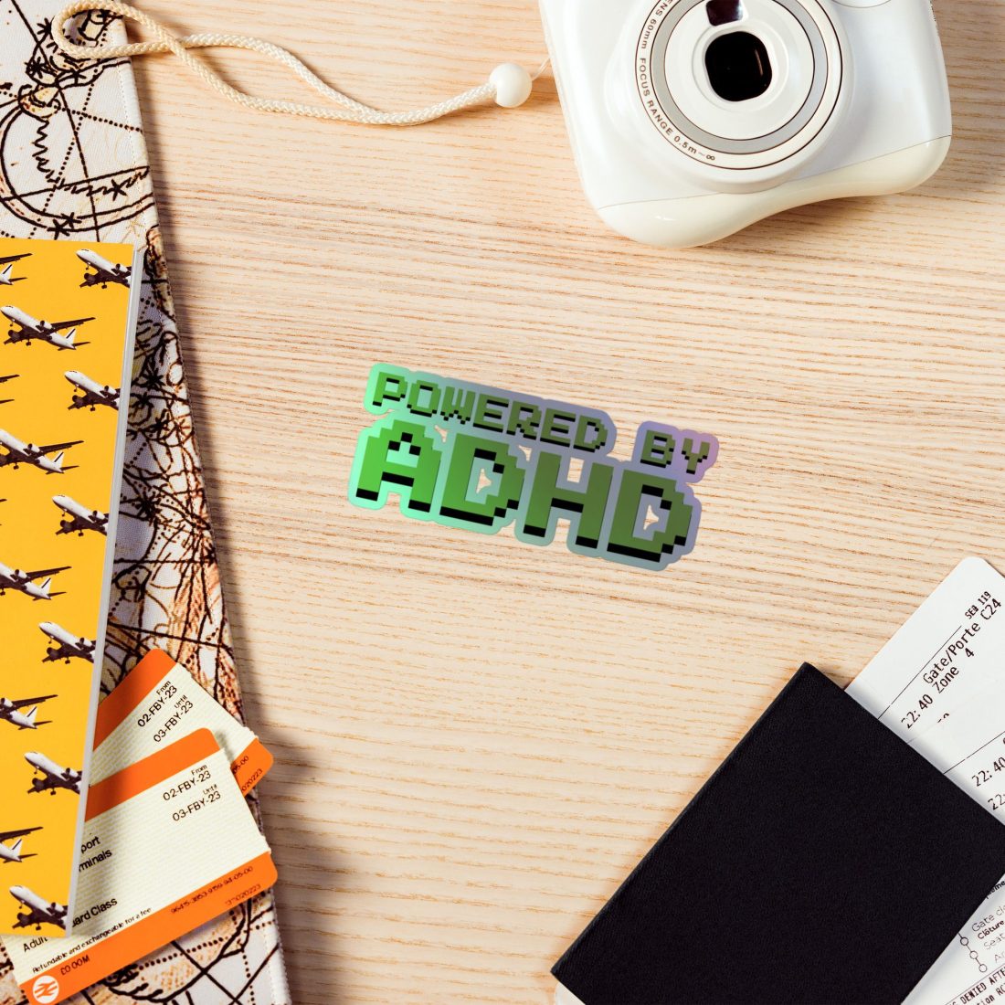 Powered By ADHD Holographic Stickers