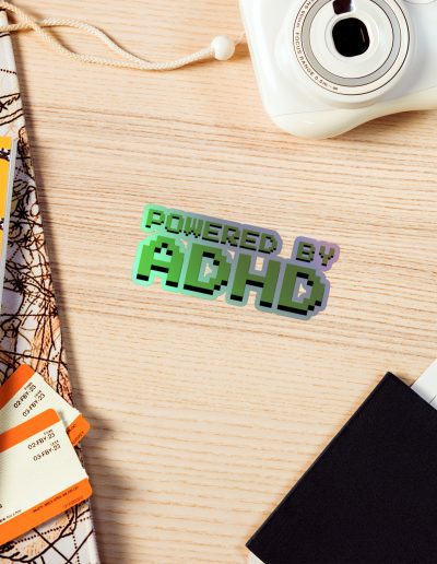 Powered By ADHD Holographic Stickers