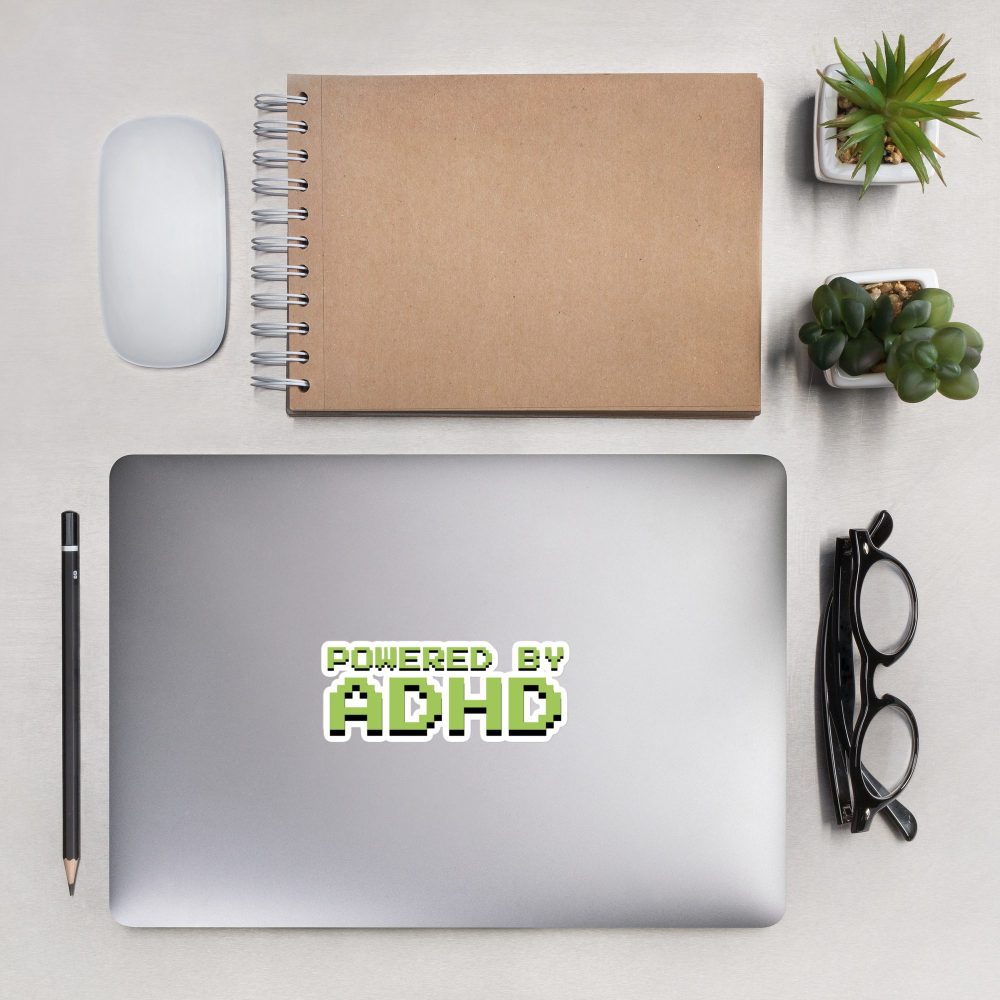 Powered By ADHD Bubble-free Stickers