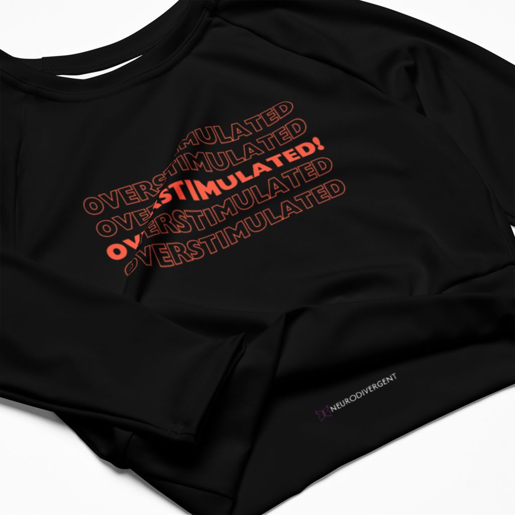 OVERSTIMULATED! Recycled Long-sleeve Crop Top