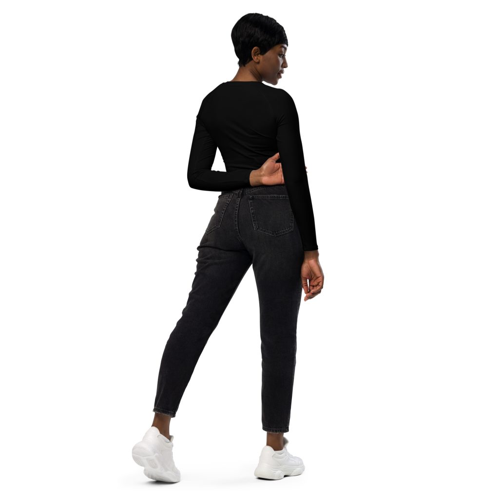 OVERSTIMULATED! Recycled Long-sleeve Crop Top