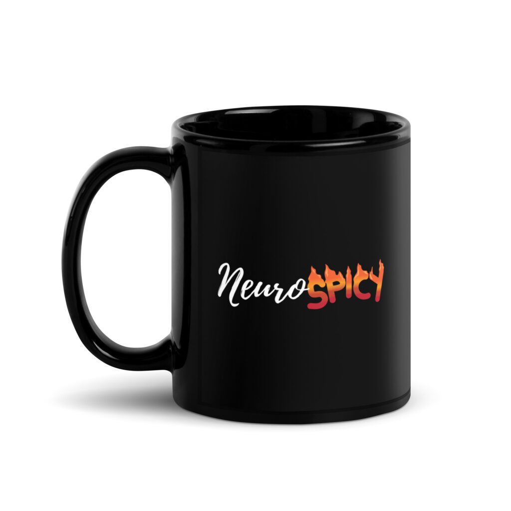 Neurospicy Autism ADHD Awareness Black Mug