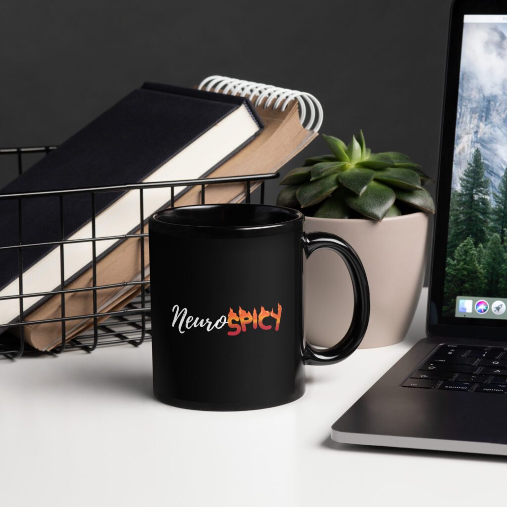 Neurospicy Autism ADHD Awareness Black Mug