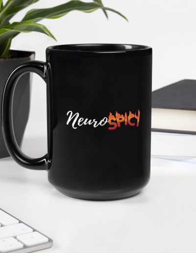 Neurospicy Autism ADHD Awareness Black Mug