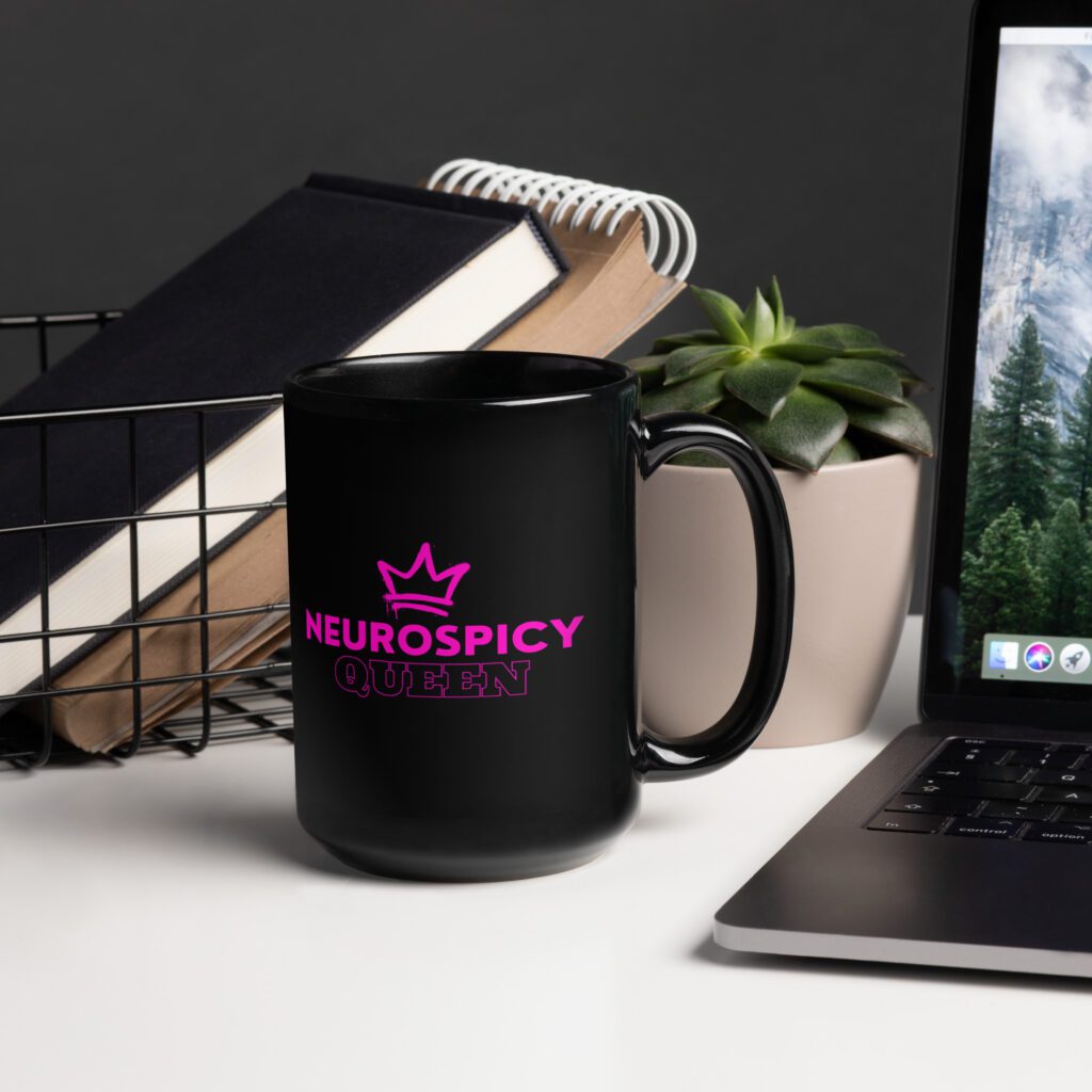 Neurospicy Queen Black Mug