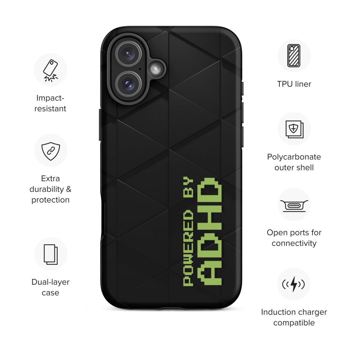 Powered By ADHD iPhone Case
