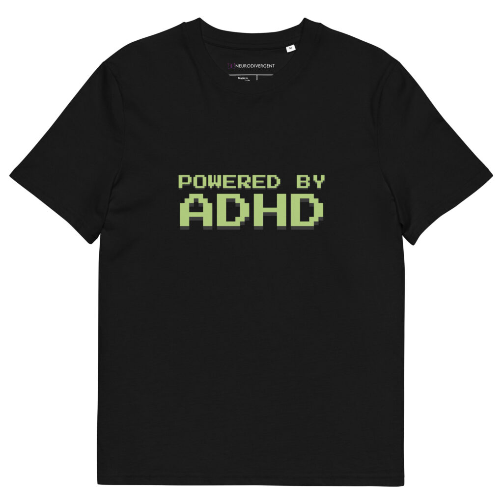 Powered By ADHD Unisex Organic Cotton T-shirt