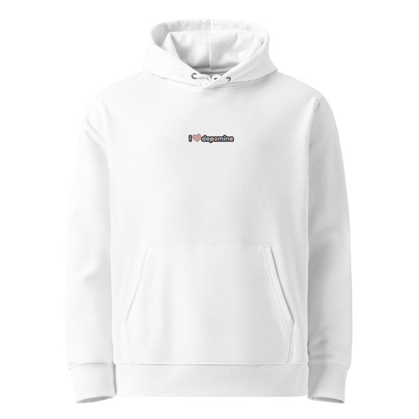 I Love Dopamine Embroidery Unisex Organic Hoodie