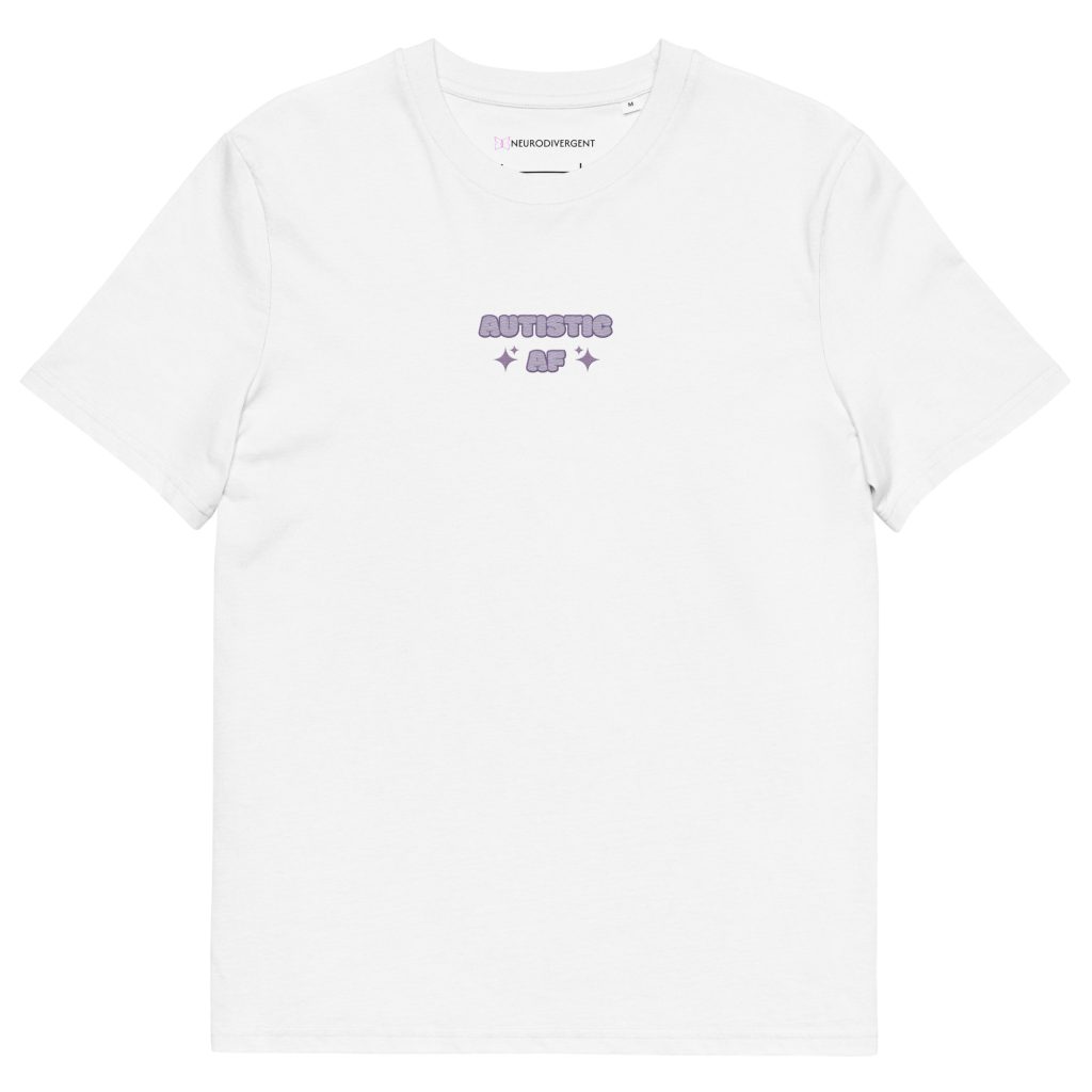 Autistic AF Embroidery Unisex Organic Cotton T-shirt
