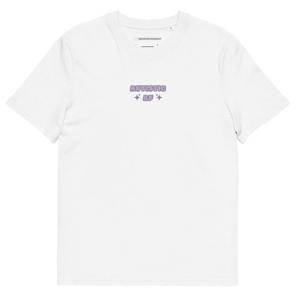Autistic AF Embroidery Unisex Organic Cotton T-shirt