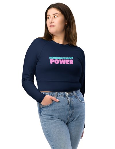 Neurodivergent Power Recycled Long-sleeve Crop Top