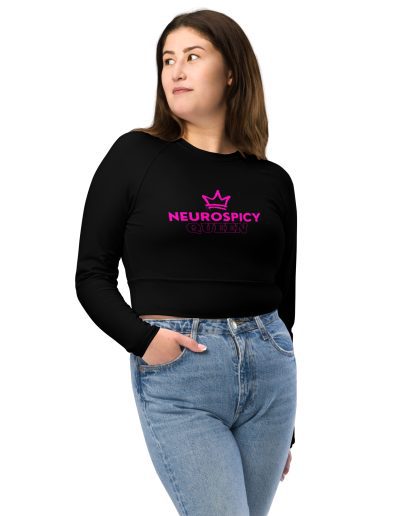 Neurospicy Queen Recycled Long-sleeve Crop Top