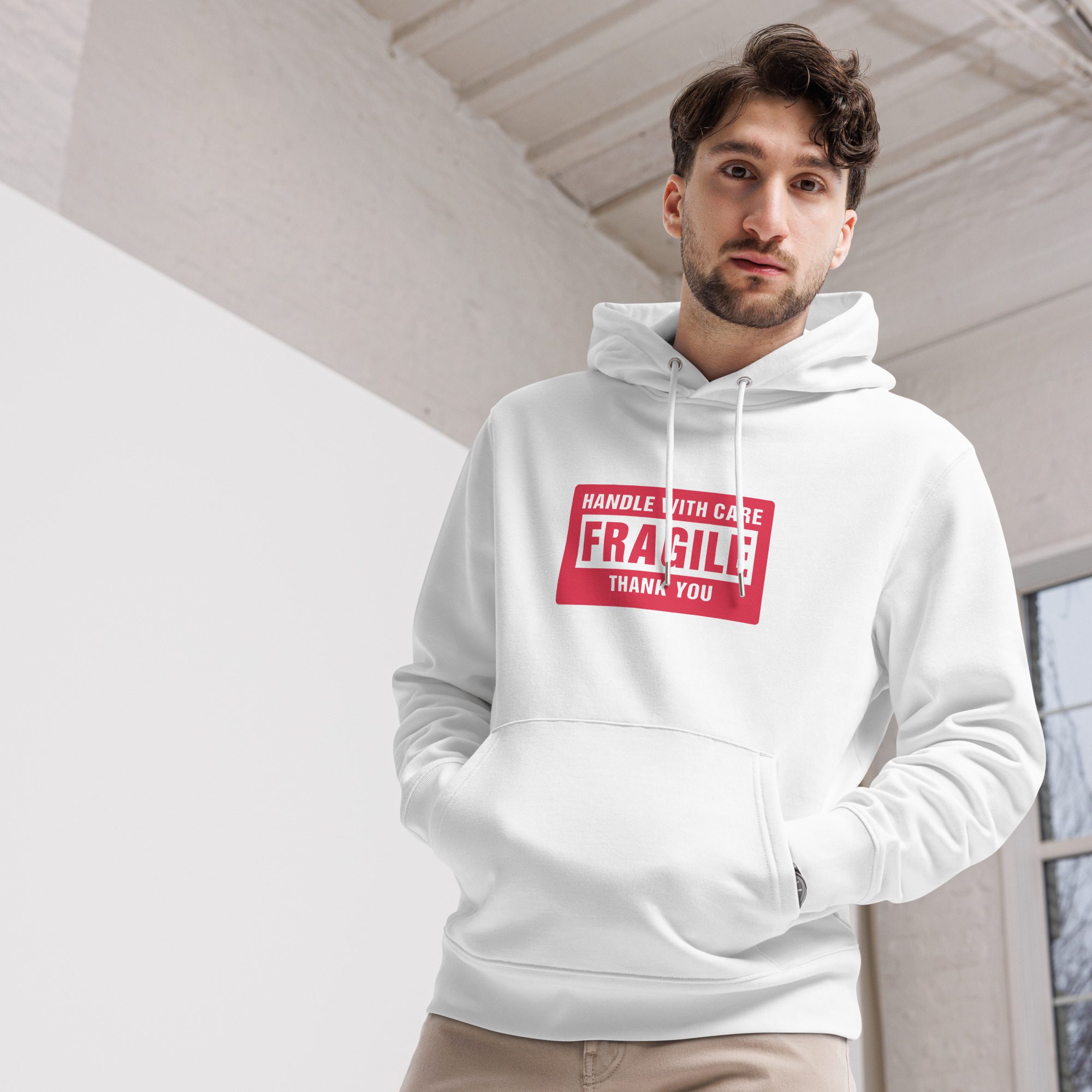 Handle With Care – FRAGILE Unisex Organic Hoodie