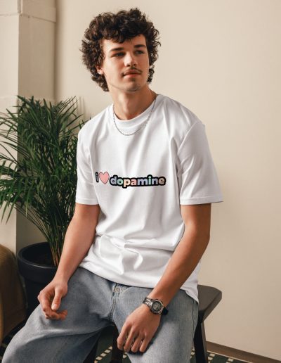 I Love Dopamine Unisex Organic T-shirt